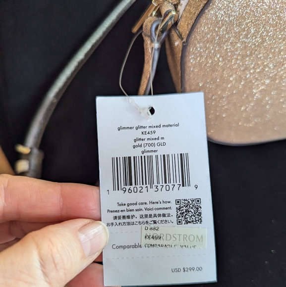 NWT Kate Spade Gold Glitter Oval Camera Bag - Picture 3 of 4